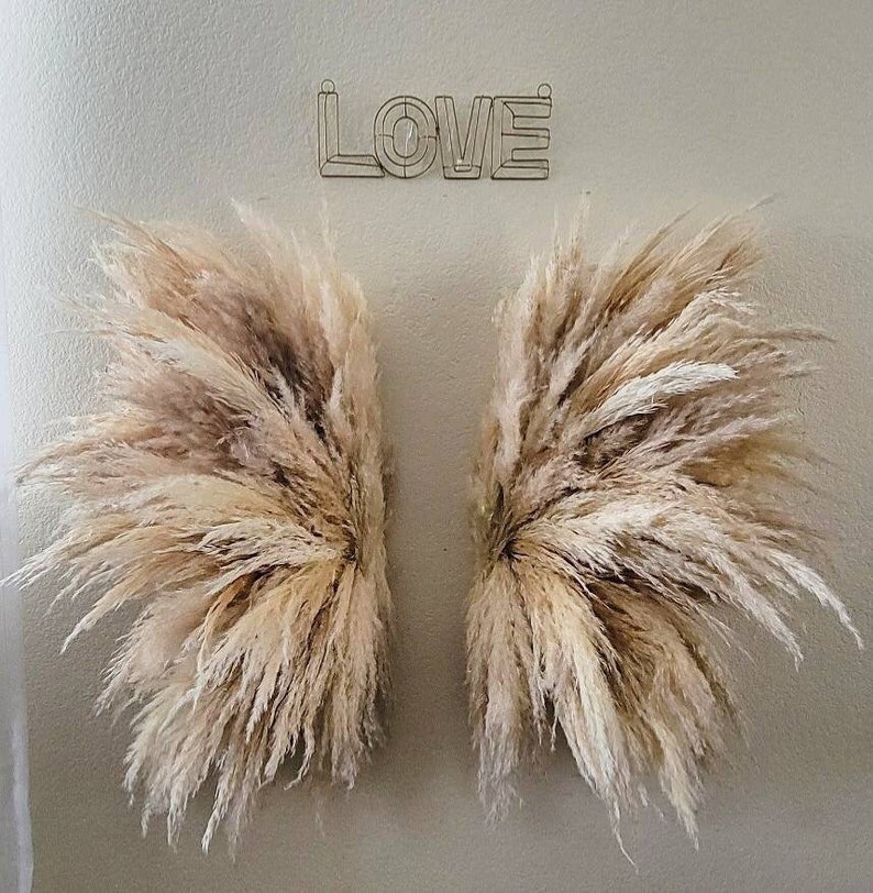 Pampas Grass WINGS : Event Decor Boho Wall Hanging image 1