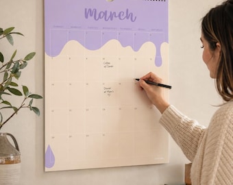 2027 Wall Calendar, Gelato Ice Cream Calendar, Cute Ice Cream Calendar, Colourful Monthly Planner, Sweet Kitchen Decor