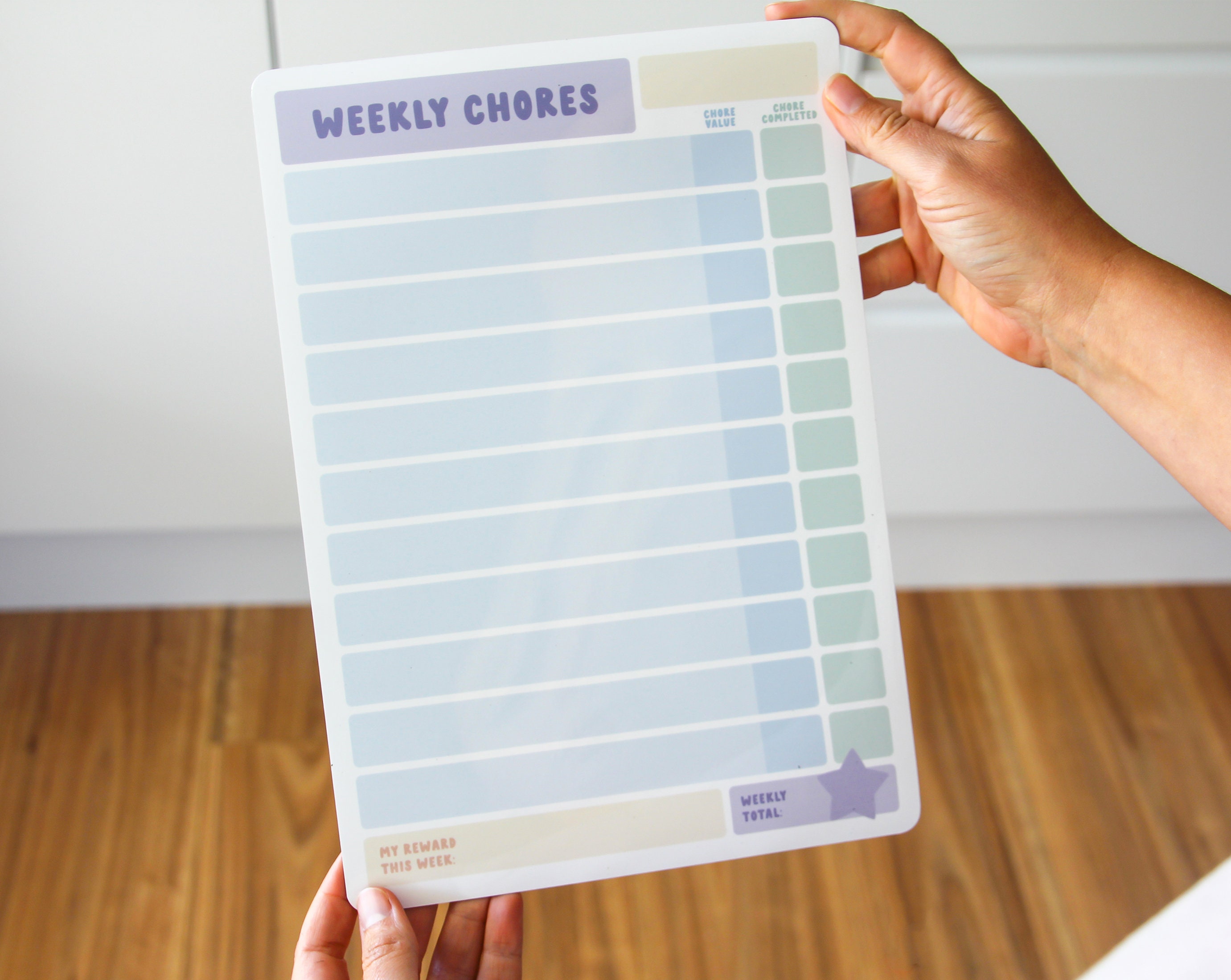 Chore Chart for Kids Dry Erase A4 Easy to Read Etsy Australia