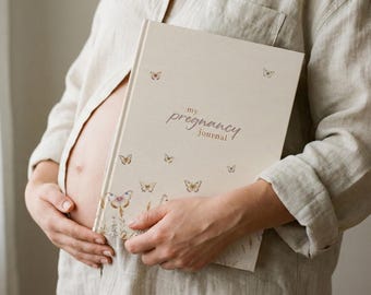 Pregnancy Journal: Guided Keepsake Diary, Baby Bump Planner, First Time Mom, Butterfly Design