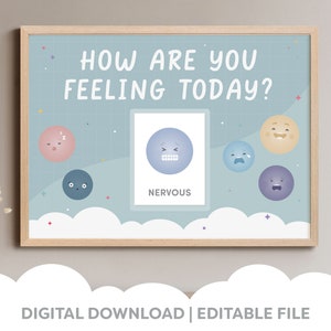 Flashcards e pôsteres sobre emoções e sentimentos para crianças – impressão editável para aprendizagem precoce, download digital para crianças pequenas e pré-escolares