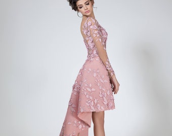 short asymmetrical wedding dresses V-neckline Taffeta Short Wedding Dress with Asymmetric Hem  loveangeldress