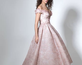 Erröten Hochzeitskleid, Boho Brautkleid Kleid mit offenen Rücken, Sexy Farbe Hochzeitskleid, eine Linie Brautkleid mit Blumen, erröten Brautkleid