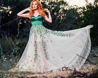 Green Organza Maxi Dress, V-neck, Floral Party Dress - Etsy Green Organza Maxi Dress, V-neck, Floral Party Dress - Etsy