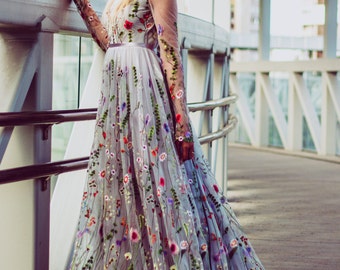 bridal dresses in gray colour