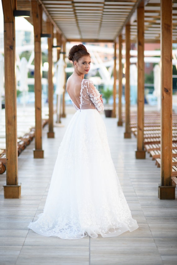 Abito da sposa sexy con schiena bassa abito da sposa fatto a | Etsy Italia
