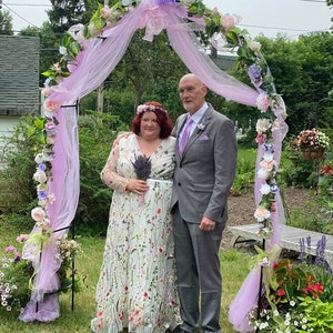 White Plus size Wedding Dress with Flowers, Embroidery Floral Bridal Gown with long sleeves, White Tulle wedding dress long image 4