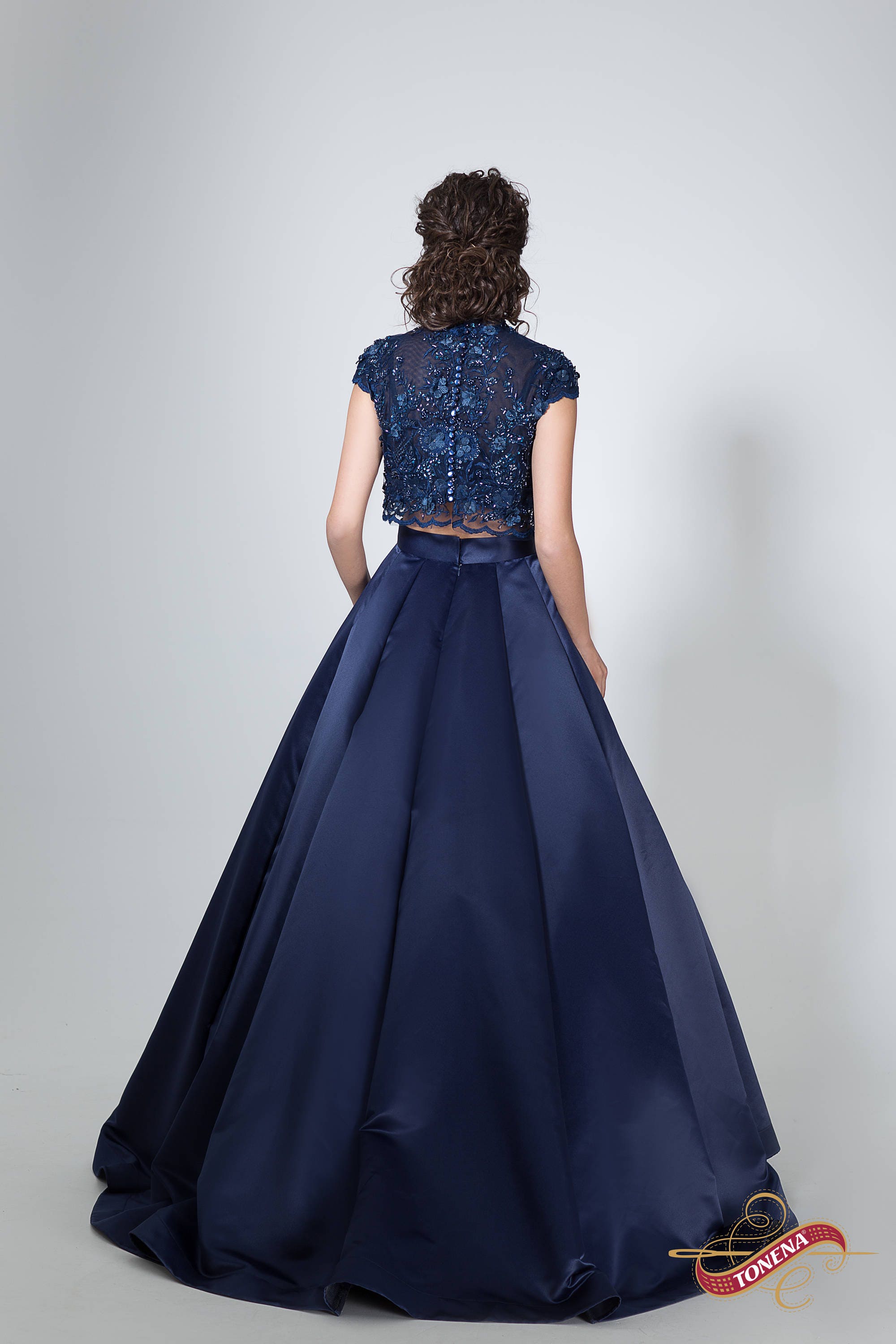 Navy two top piece dress