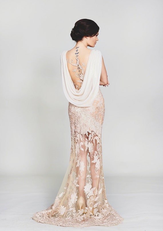 Rose Gold Wedding Dress Mermaid Wedding Dress Sexy Empire