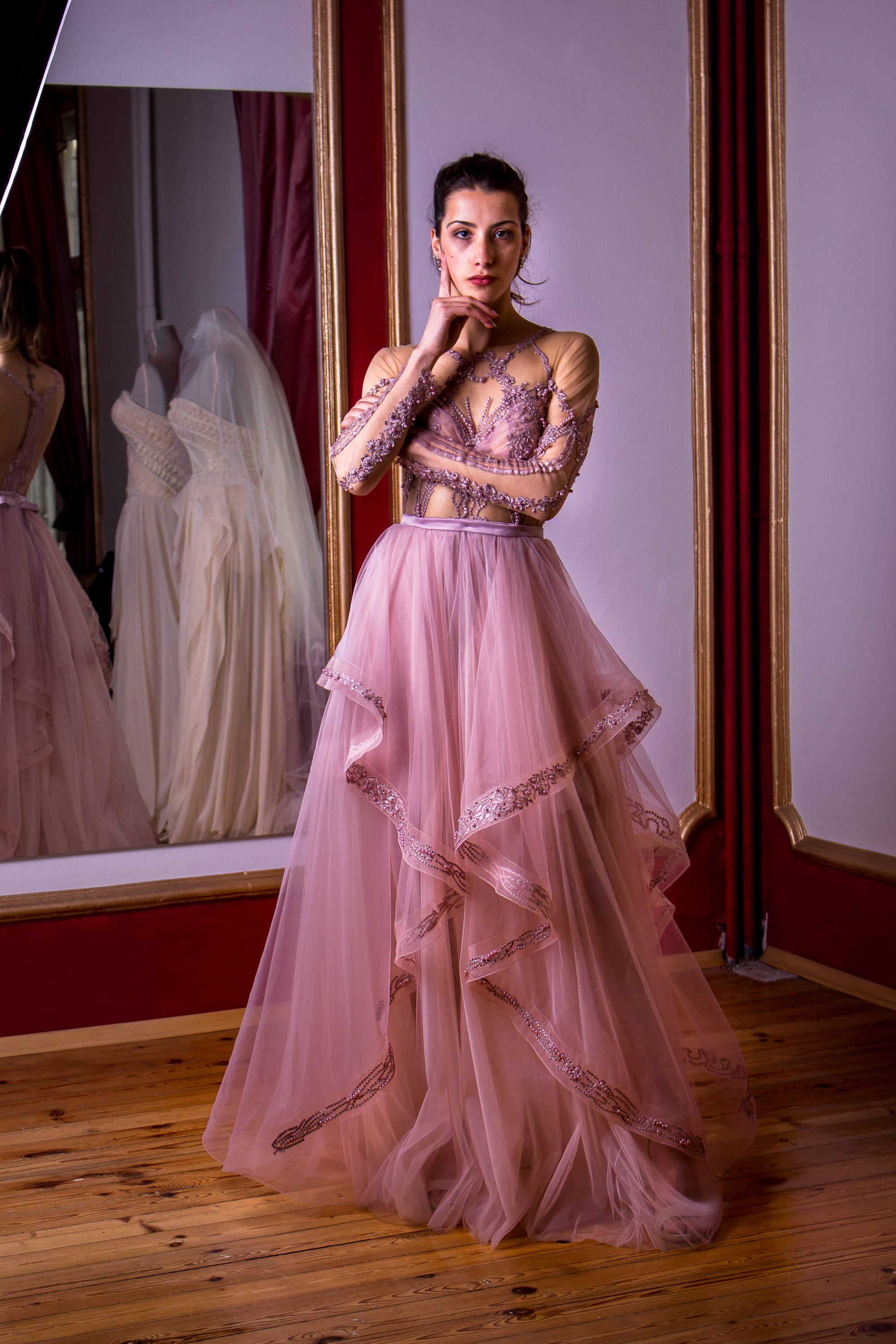 formal dress with removable skirt Burgundy Lace Formal Occasion prom Dress With Detachable Skirt cg14225 –  classygown main image 0