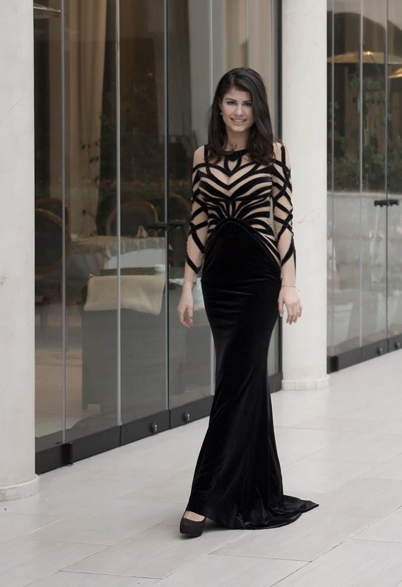 black velvet formal dress Dress, Elegant Long Sleeve Dress,custom Made this off Simplee Women's Short Sleeve Velvet