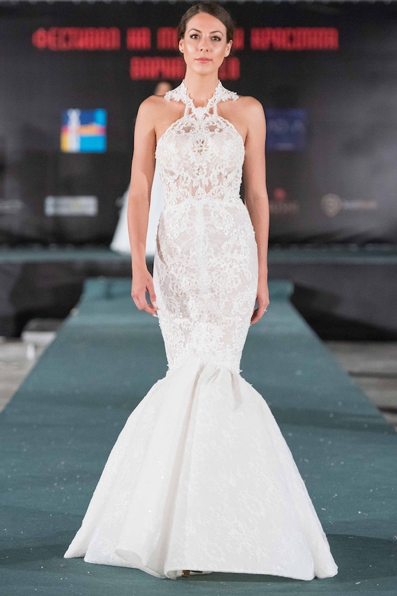 chinese dress ladies Vivienne Mermaid Bridal Dress– Teuta Matoshi