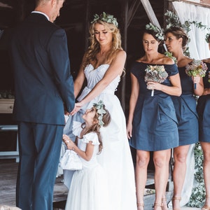 Country wedding dress, Rustic bridal dress short, Modest wedding dress with Corset, Fairy wedding gown Unique
