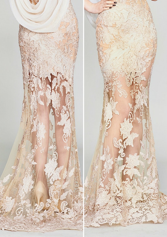 Rose Gold Wedding Dress, Mermaid Wedding Dress, Sexy Empire Wedding Dress,  Simple Art Deco Wedding Dress, Modest Princess Wedding Gown - Etsy