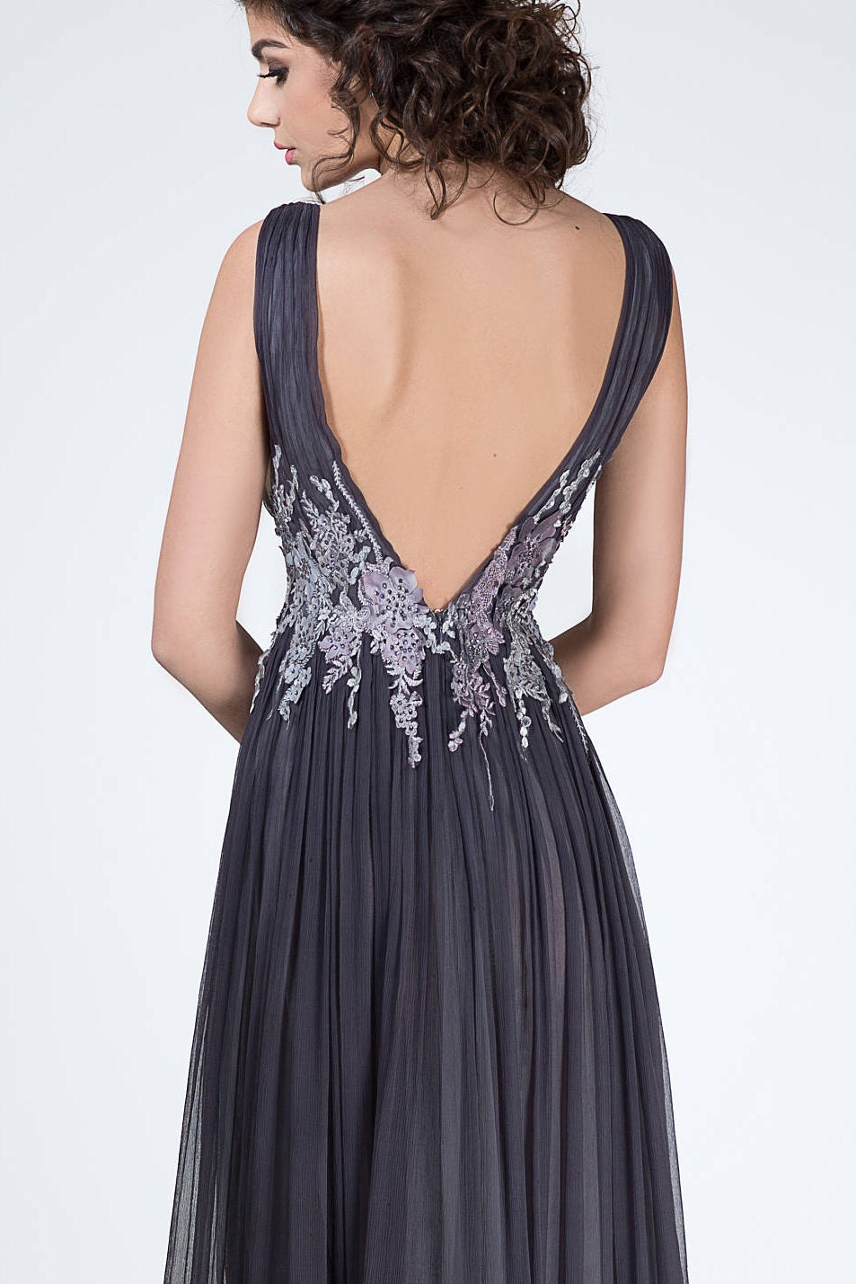 dark gray evening dress Petite Sequined Bolero Jacket And Dress – NY COLLECTION