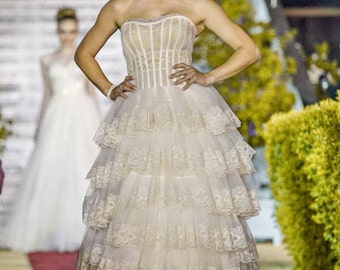 Victorian wedding dress, Elegant bridal dress, Boho dress, Rustic summer bridal gown, Princess lace wedding dress