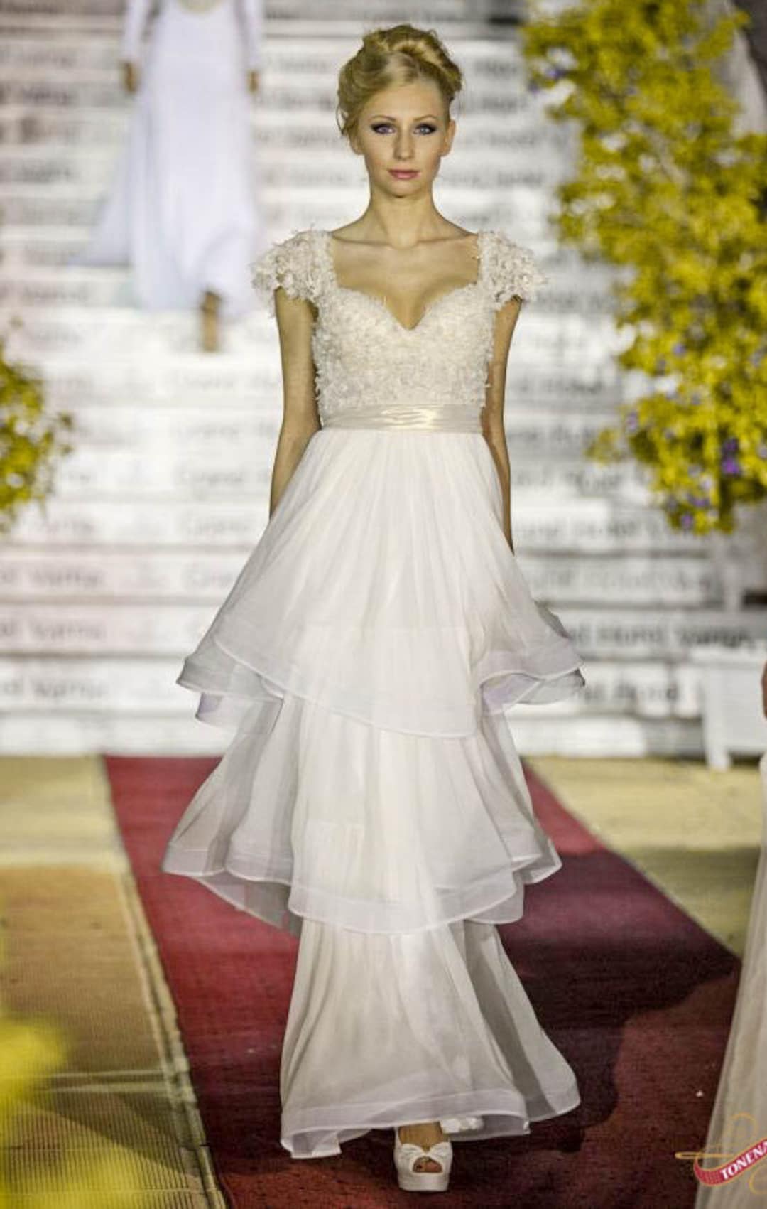 Ivory Wedding Dress, Summer Beach Garden Wedding Dress, Silk Chic ...