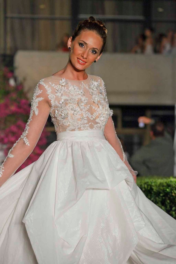Satin White Straps Back Ribbon Simple Wedding Dress - OneSimpleGown.com