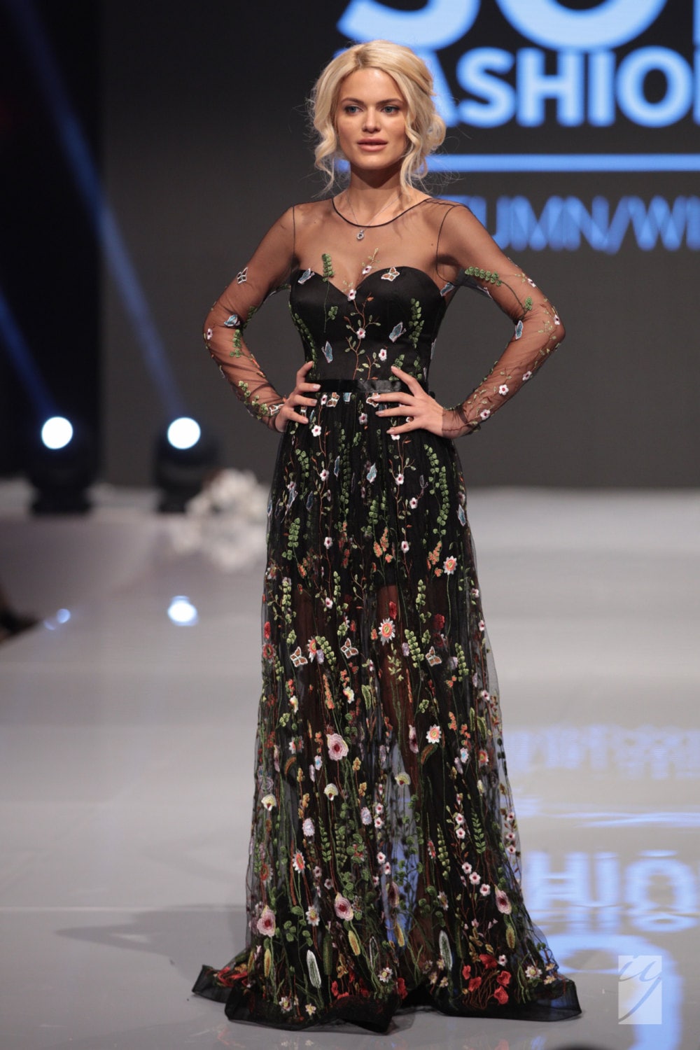city chic embroidered tulle maxi dress Arabella Tulle Maxi — Dark Green Floral main image 1