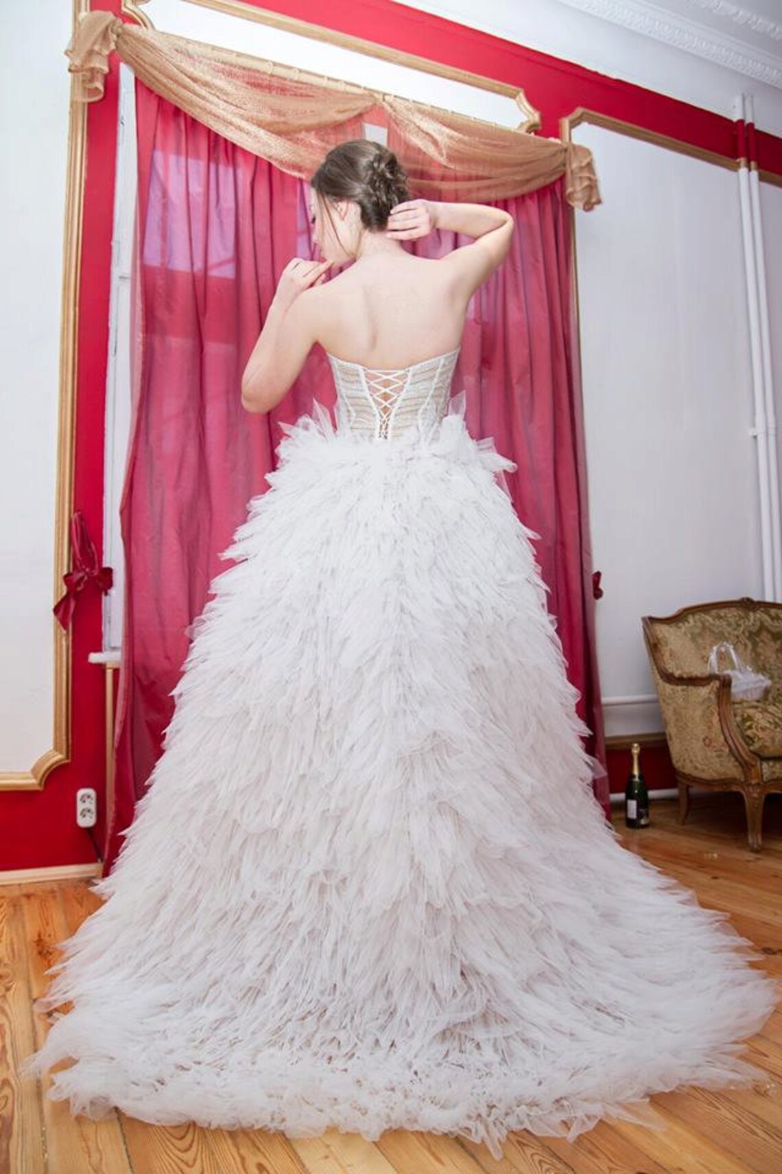 All Feathers Wedding Dress Princess Ball Gown. A-line Wedding - Etsy