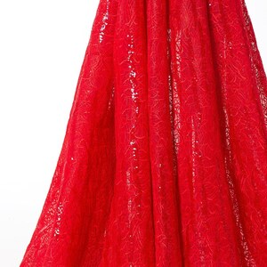 Princess red dress for formal events, Gorgeous prom dress in A-line silhouette image 5