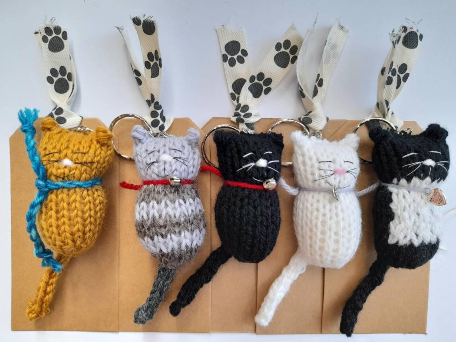 Cat Keyring cat lover gift knitted cat keychain cat Etsy