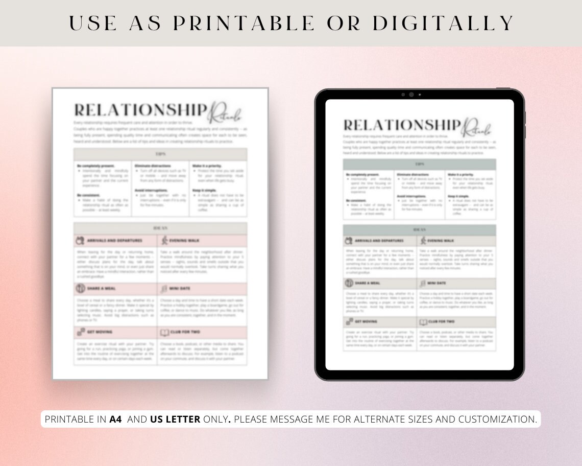 RELATIONSHIP RITUALS INFOSHEET Relationship Building for Couples ...