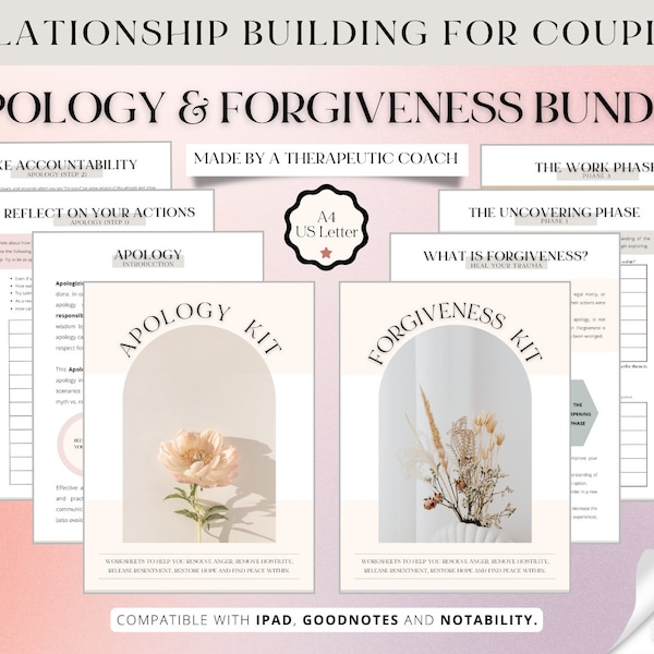 APOLOGY & FORGIVENESS BUNDLE -- Heal your trauma, relationship, reconciliation, couples, marriage (therapy, counselling)