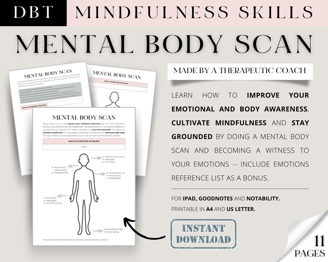 MENTAL BODY SCAN Mindfulness Meditation Activity, Emotional Regulation