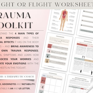 TRAUMA TOOLKIT -- Fight, Flight, Freeze, Fawn | Trauma Responses | Emotional Regulation | Anxiety Coping | PTSD | Therapy Aid | Counselling