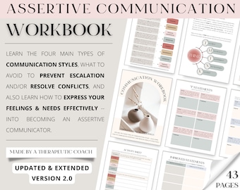 ASSERTIVE COMMUNICATION WORKBOOK (V2.0) -- Improve communication skills/ Become an assertive communicator/ Conflict resolution for couples