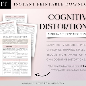 INFOBLAD COGNITIEVE VERVORMING -- Cognitieve herstructurering/ nutteloze denkstijlen/ copingvaardigheden/ angst/ therapiehulp/ cgt/dgt