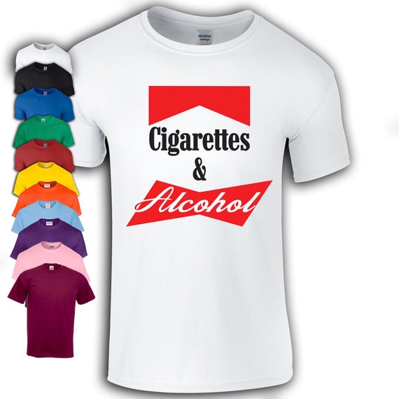 cigarettes and alcohol top Oasis Cigarettes and Alcohol T-shirt | Liam | Noel | 90s