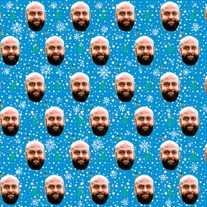 Carta da imballaggio natalizia personalizzata / Il tuo viso qui / Regalo di Natale su misura /