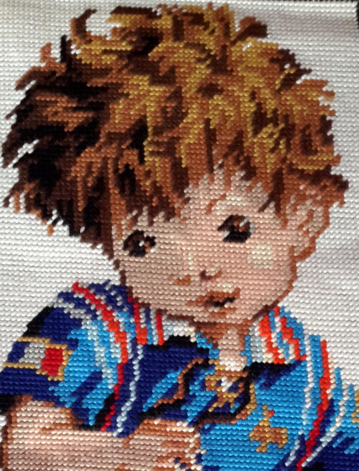 Cousu de Main Vintage Footballeur Mignon Tapisserie à L'aiguille