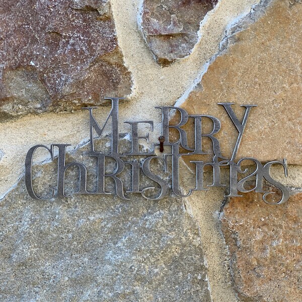 Metal Merry Christmas Sign Etsy