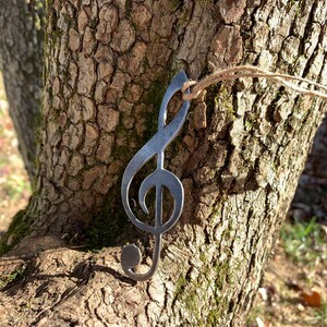 Metal Treble Clef Music Note Ornament