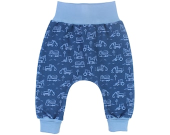 Pumphose - Babyhose - Kinderhose *Baufahrzeuge blau* Baby / Kinder