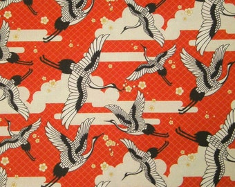 Tessuto stampato da 0,5 m - Primavera giapponese - circa 110 cm br.