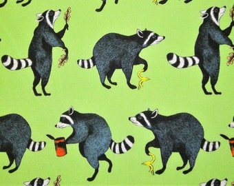 0,5 m Printed fabric "Racoons"  110 cm w. 100% cotton
