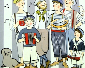 Half-linen tea towel - Shanty - approx. 45 x 65 cm including gift packaging