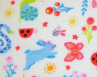 0,5 m Printed cotton fabric "Sunshine Garden - Animals" 110 cm br.