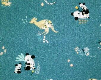 0,5 m digital print Interlock jersey "Kanguru & Co." 140 cm 100% cotton