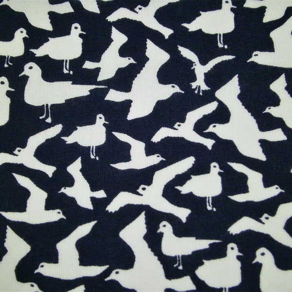 0,5 m printed cotton fabric "Hamburg Seagull" 150 cm w.