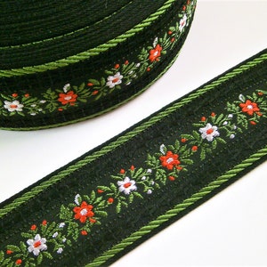 1 m Woven Ribbon Garland of Flowers alpin 42 mm w Dirndl Oktoberfest bavaria image 2