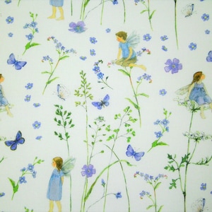 0,5 m Printed fabric Gardenelfs blue 150 cm w. image 1