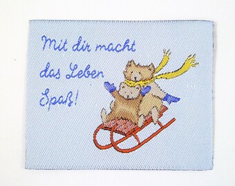 Toppa Orso Slitta Ride circa 40 x 50 mm