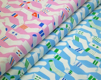 0,5 m Printed cotton fabric "Kicks - Socks" 115 cm br.