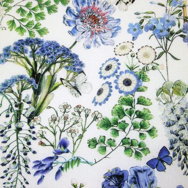 0.5 m cotton fabric Canterbury - flower meadow 150 cm br.