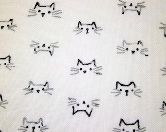 0,5 m Printed  cotton fabric "Cats" 110 cm width